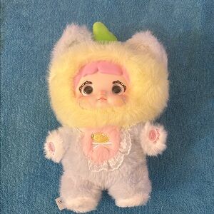 Adorable Plush Doll with Pink and Yellow Accents